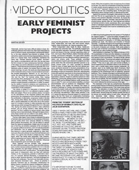 Video Politics: Early Feminist Projects
