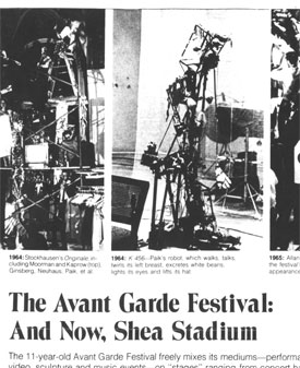 The Avant Garde Festival: And Now, Shea Stadium
