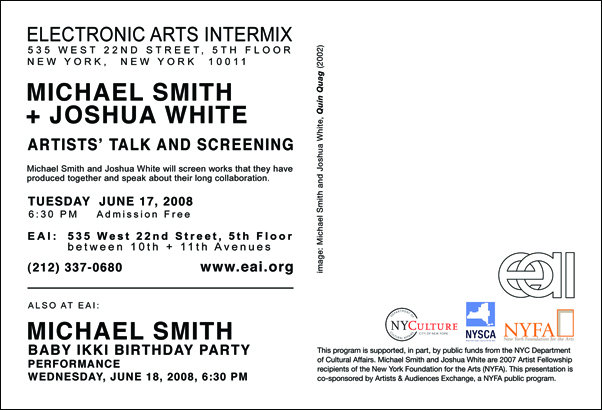 Michael Smith & Joshua White Artist Talk and Screening