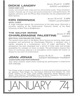 Kitchen Calendar January 1974