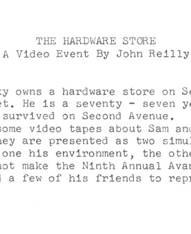The Hardware Store: A Video Event by John Reilly