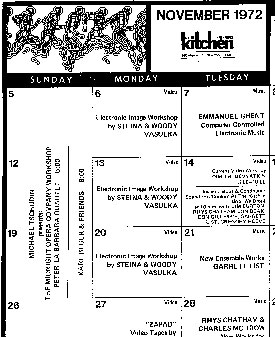 Kitchen Calendar November 1972