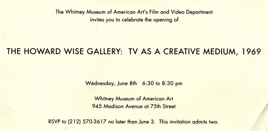 Invitation to Whitney exhibition opening (1994)