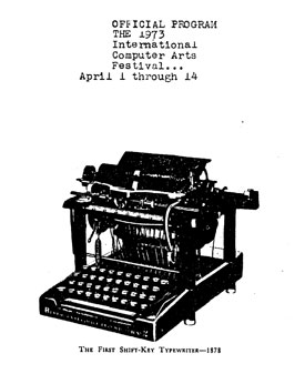 1973 International Computer Art Festival: Official program