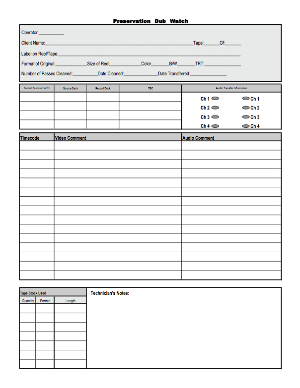 Dub watch form [PDF]