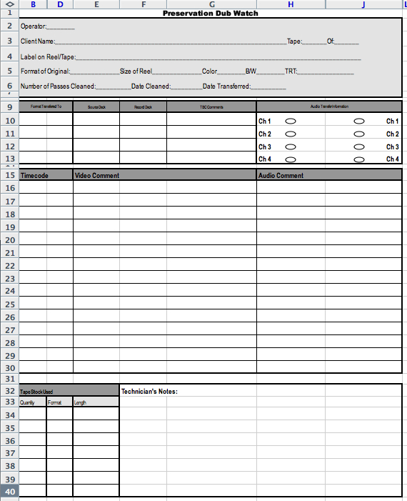 Dub Watch Form [Excel}