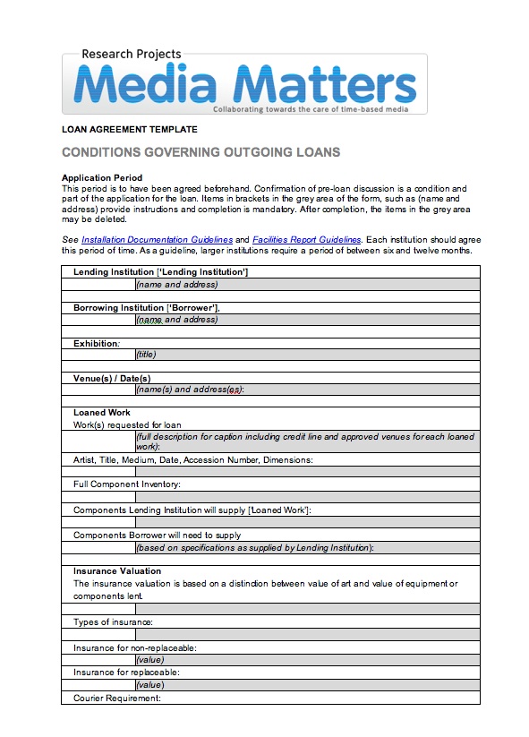 Loan Agreement Guidelines