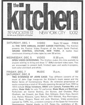 Kitchen Calendar December 1973