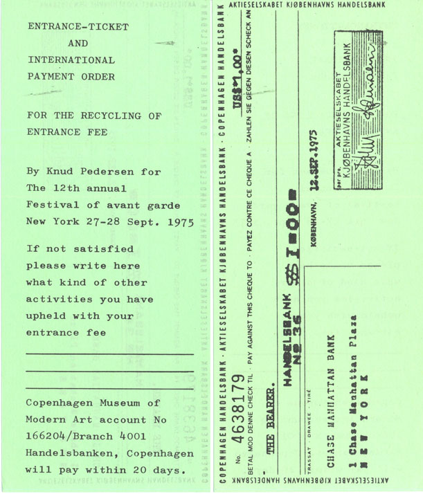 Entrance-Ticket and International Payment Order